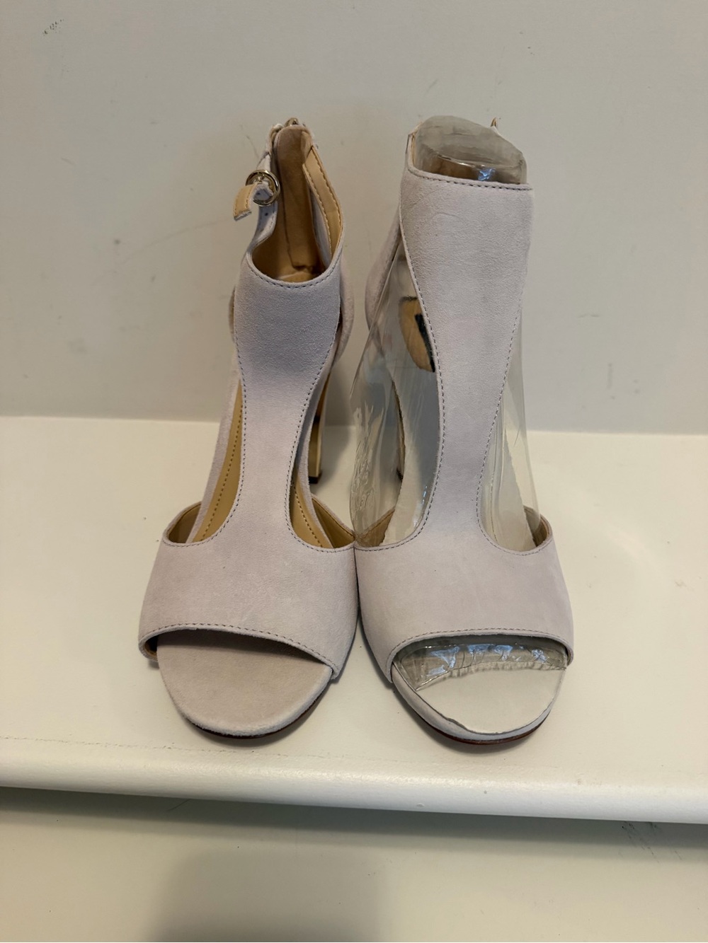 Women's DKNY Open-Toe High Heel Sandals in Light Gray